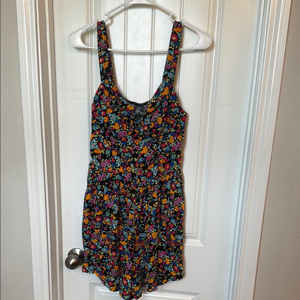 Wild Fable Black Floral Jumpsuit with Relaxed Fit